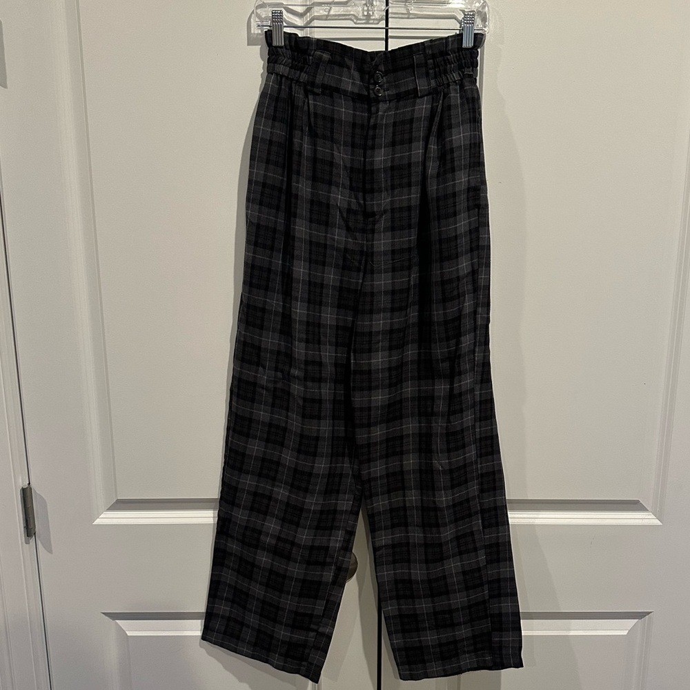 Urban Outfitters Plaid Paper-Bag Trousers